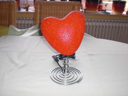 Glitzer herzlampe rot 29cm - 29cm,
