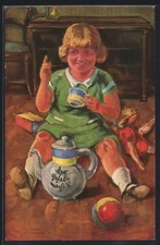 AK Kleines Kind trinkt am liebsten jetzt schon Kaffee der Marke Kathreiner 