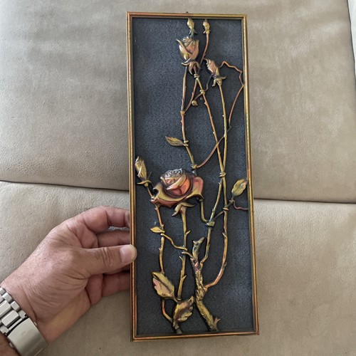 Kupfer wandbild rosen relief - kupfer,