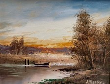 Günter Seekatz (geb. 1928) Ölgemälde Landschaft im Abendrot 38x44cm