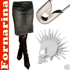 Fornarina TRUCE PUNK EMO Used Fashion NIETEN CULT JEANS ROCK W28 D:36 M