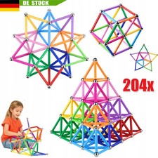 204PCS Blocks Magnetic Building Kinder Spielzeug Magnetische Bausteine Blöcke DE