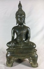 Thailändische Bronze Ayutthaya Buddha Statue 16.-17. Jahrhundert, Thailand 