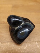 Regenbogen Obsidian Schwarz Mineral Edelstein 6x3,5x6cm Heilstein 164g 