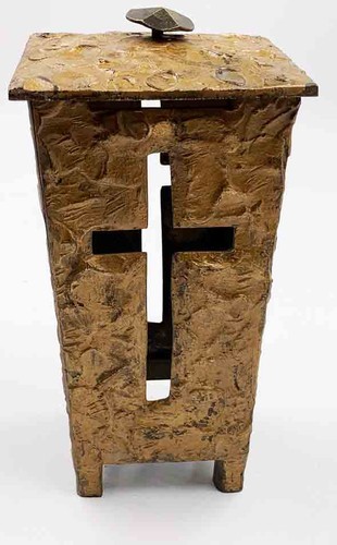 Grablampe bronze kreuz - grablampe,