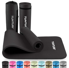 Yogamatte Gymnastikmatte Sport Fitnessmatte Schwarz dick -Tunturi 180x60x1,5cm