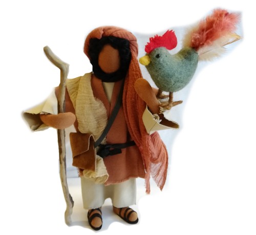 Erzählfigur petrus mit - erzählfigur, hahn"