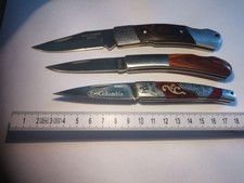 Messer Konvolut 3x Klappmesser Columbia Lakota Solax Holzgriff Edelstahl