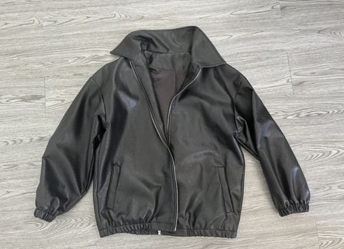 Leder bomberjacke schwarz - leder,