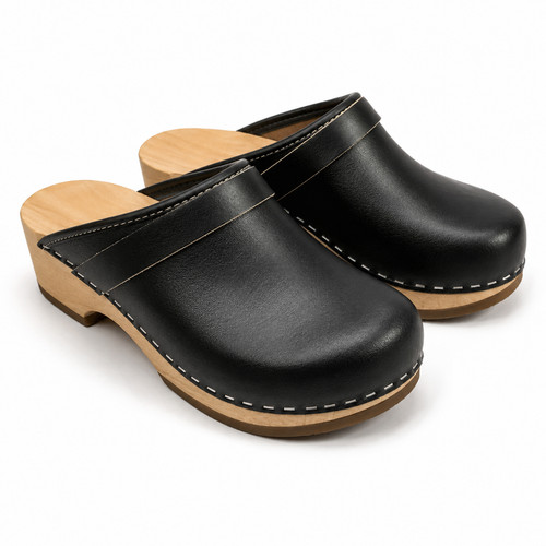 Damen lederclogs holzclogs - lederclogs,