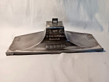 WMF Jugendstil Tintenfass Stiftablage Schreibtischaufsatz Glas grafisches Dekor