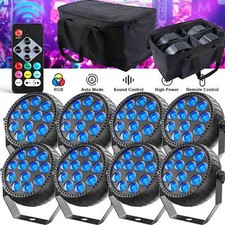 8x 12 LED Par Strahler Akku Wiederaufladbares RGB Bühnenbeleuchtung Show +Tasche