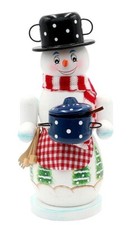 Holz Rauchfigur Schneefrau