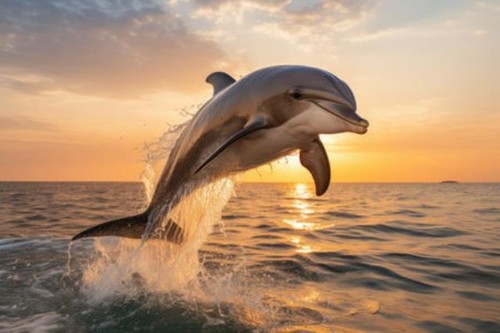 Wandbild ein delphin der aus - wandbild:,