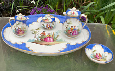 19. JH. BERLIN KPM PORZELLAN TABLETT DECKELKRÜGE - TOPF & UNTERTASSE WATTEAU N.o 1123