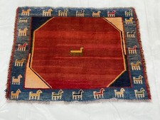 teppich handgeknüpf Perserteppich Gabbeh Baumwolle ✅90 x 116 cm✅- 19645