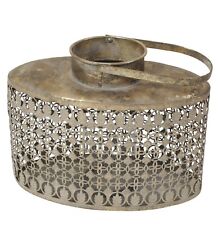 Windlicht Laterne gold grau