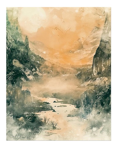 Mystische landschaft wandkunst - mystische,
