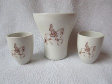 KPM Berlin Porzellan Becher und 2 Tiegel C 2 Motiv Jan Wellem Düsseldorf selten