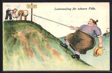 Ansichtskarte Übergewicht