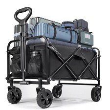 Bollerwagen Faltbar Offroad Schwarz Mehrzweckwagen Handwagen Strandwagen 100KG