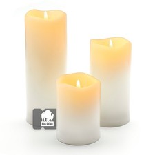 3 Stück Led Kerzen mit Timerfunktion Kerzen in Echtwachs-Optik Outdoor geeignet