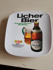 Alter Zahlteller mit Werbung Licher Bier