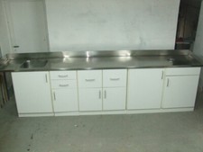 Freuding Gipstisch in Weiss 330cm Becken links, Gipstheke, Gipszeile