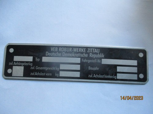 Typenschild schild alu - schild,