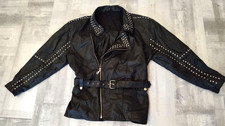 Frontline Lederjacke – ECHTES LEDER – Neu – Schwarz mit Nieten – Gr. 38