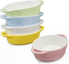 MINI ovale Auflaufformen Ofen- Backform Keramik Set 4 St 10,8 x 5 x 18 cm 300ml