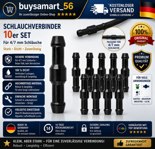 10x auto schlauchverbinder - 10x,