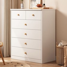 Kommode mit 6 Schubladen Sideboard weiß Anrichte holz Möbel Schubladenschrank