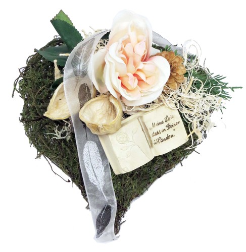 Grabschmuck moos herz - grabschmuck,