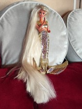 Ca) Alte Jewel Mermaid Barbie Mattel 90er traumhaft lange Haare Vintage Schmuck