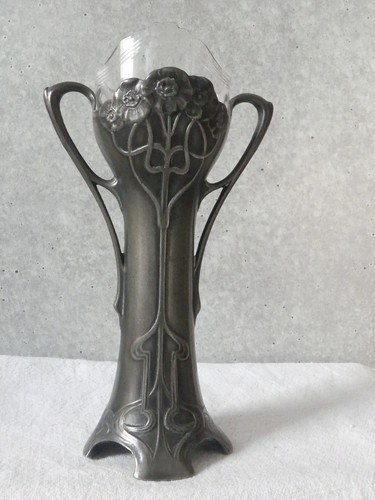 Zinn vase jugendstil - vase, mit