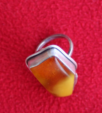 Ring 585 Silber, Bernstein - 16 Gramm - punziert