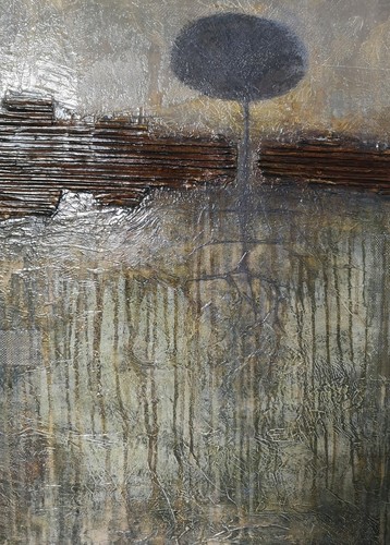 Landschaft mit baum acryl - landschaft,