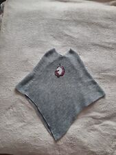 Mädchen Poncho Strick Pulli Bolero 110-128 Glitzer Grau Silber Pailet Einhorn?