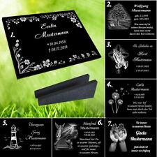 Grabstein Grabplatte Granit Lasergravur Imprägniert mit oder ohne Stützen Gravur