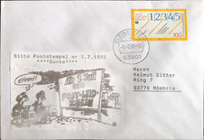 Ganzsache Einführung neue Postleitzahlen mit Sondermarke 01.07.1993 mit Stempel