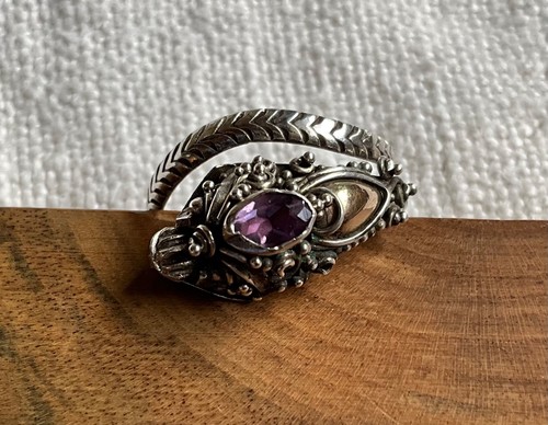 Ring silber schlange amethyst - schlange,
