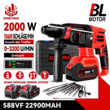 Bürstenlos Akku Bohrhammer Bohrmaschine Elektrischer Hammer Drill SDS Plus 4Modi