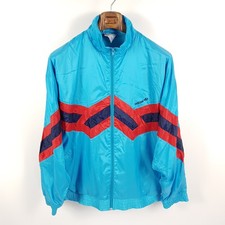 Vintage Adidas Trainingsjacke Herren Gr. D6 M-L Türkis Rot Nylon Windbreaker 90s