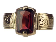 Art Deco Granat Ring 585 Gold