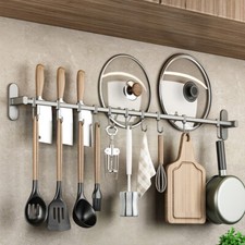 Küchenbesteck Küchenhelfer Hängeleiste 10 Haken Messerhalter Geschirrtuchhalter