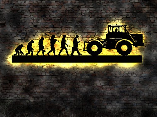 Led wandbild evolution traktor - wandbild,