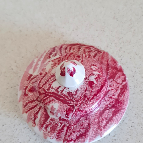 Zuckerdose keramik weiß rot - zuckerdose, weiß/rot