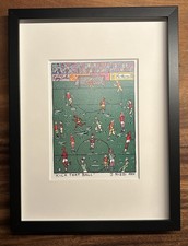 James Rizzi: Druck "KICK THAT BALL", 1994, im Druck signiert, gerahmt