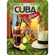 Nostalgic-Art - Cocktail Bar Blechschild Metallschild 15x20cm - Cuba Libre